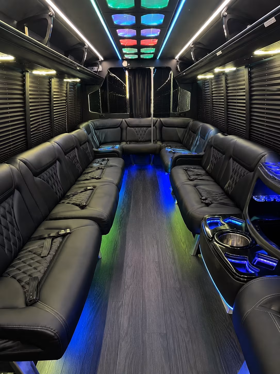 fort collins 20 passenger party bus interior