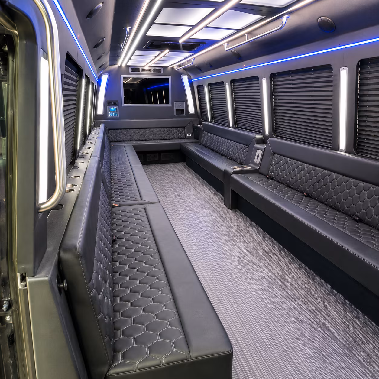 fort collins 40 passenger party bus interior