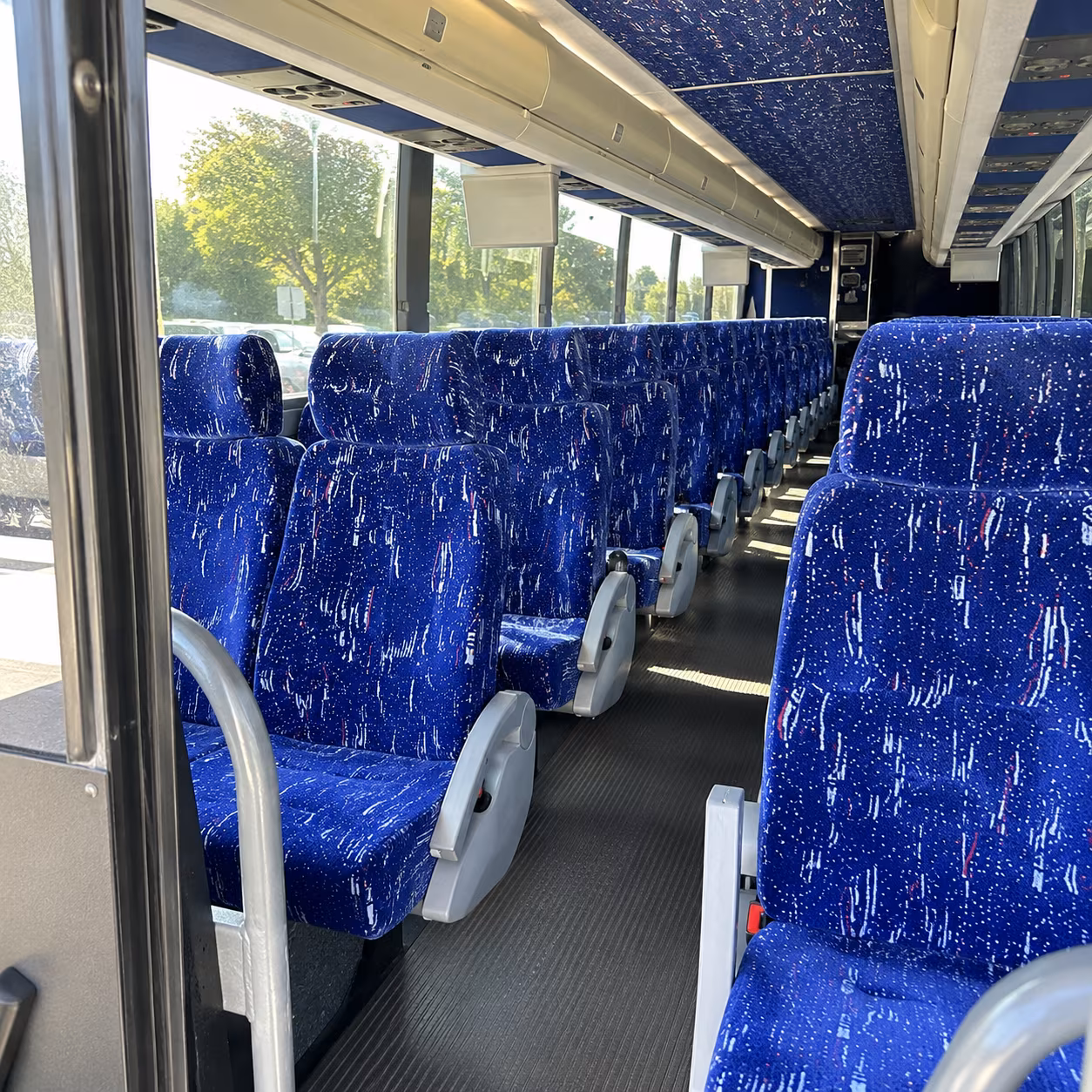 fort collins 50 passenger charter bus inside